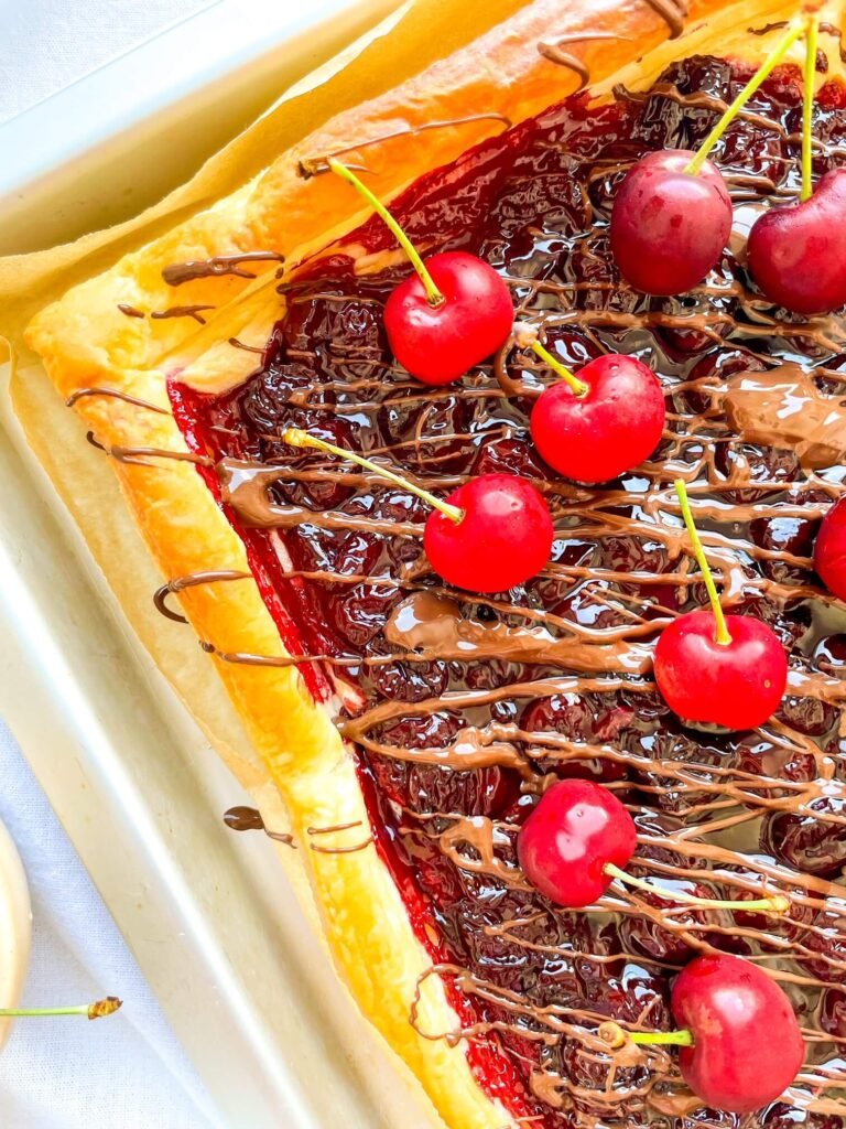 Cherry & Chocolate Puff Pastry Tart