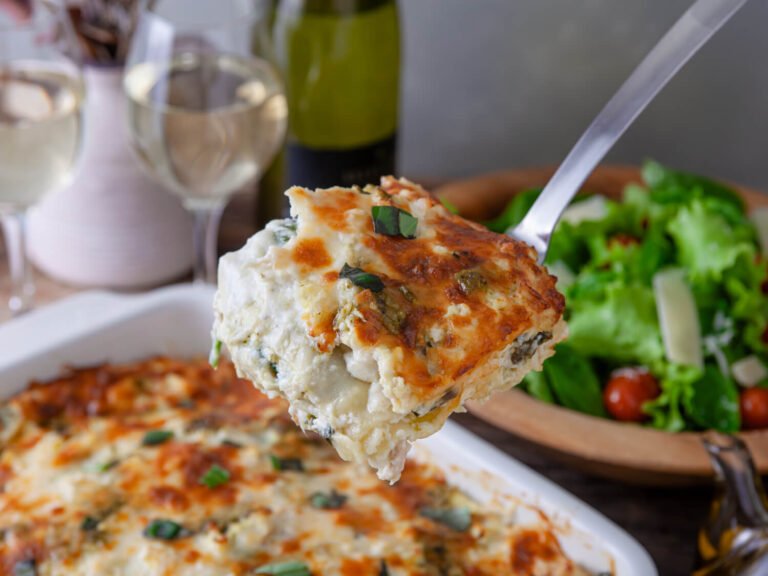 Deliciously Creamy White Chicken Lasagna