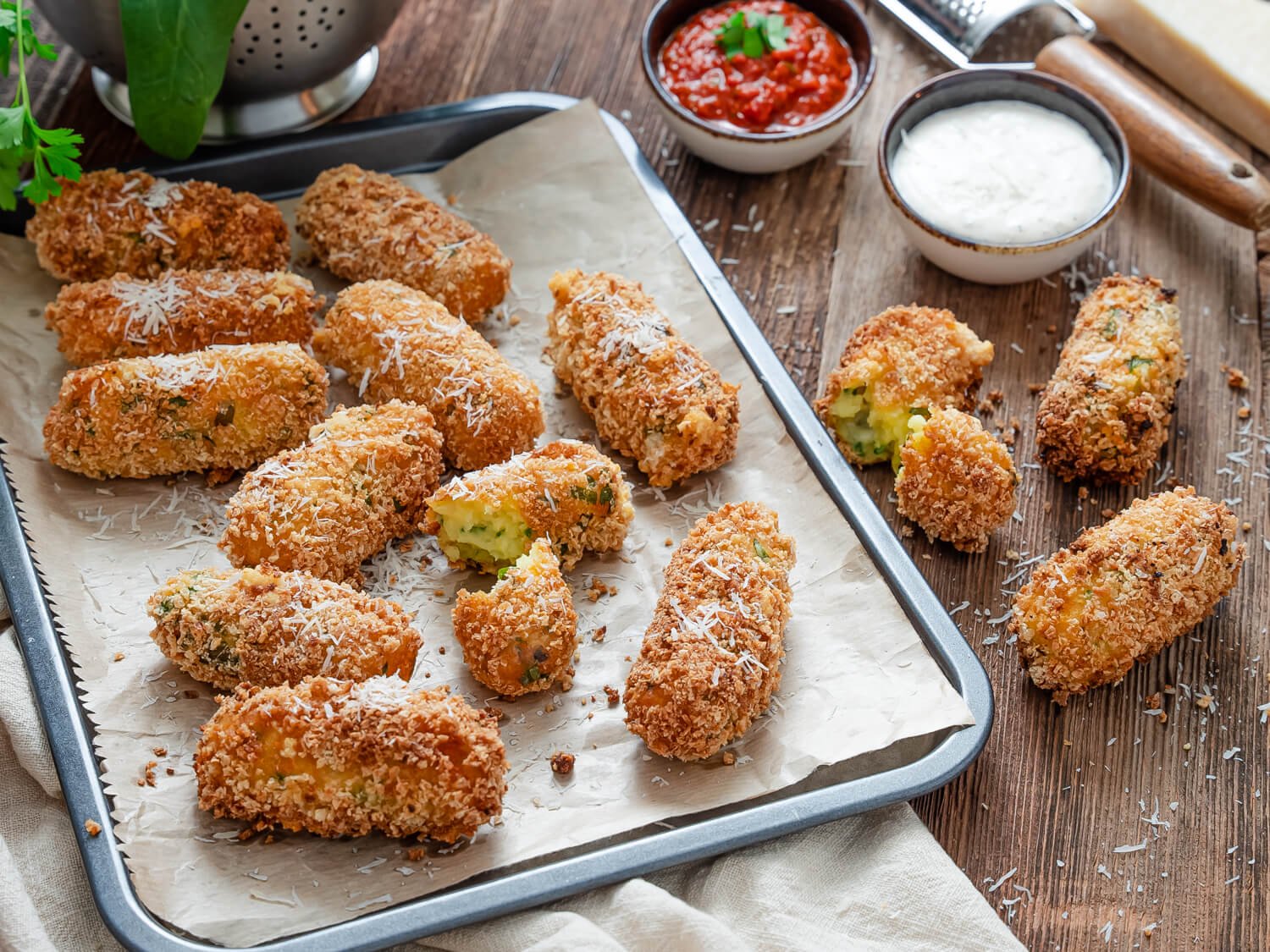 mozzarella stuffed potato croquettes